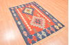 Kilim Red Hand Knotted 38 X 57  Area Rug 100-76439 Thumb 2
