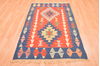 Kilim Red Hand Knotted 38 X 57  Area Rug 100-76439 Thumb 6