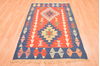 Kilim Red Hand Knotted 38 X 57  Area Rug 100-76439 Thumb 6