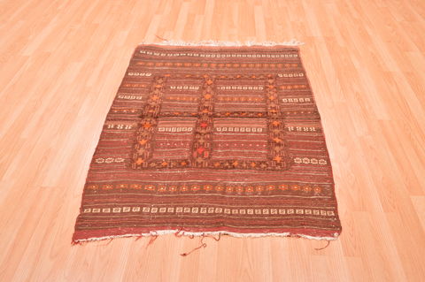 Kilim Brown Square Hand Knotted 37 X 45 Area Rug 100-76440 Image 3