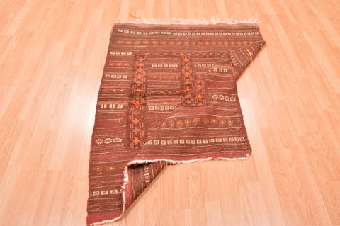 Kilim Brown Square Hand Knotted 37 X 45 Area Rug 100-76440 Image 4