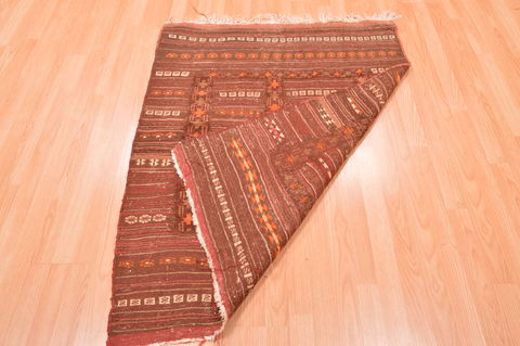 Kilim Brown Square Hand Knotted 37 X 45 Area Rug 100-76440 Image 5