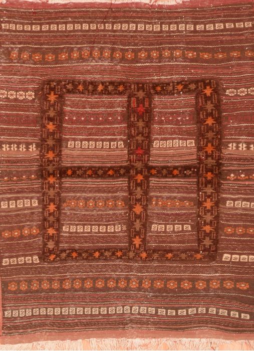 Kilim Brown Square Hand Knotted 37 X 45 Area Rug 100-76440 Image 0