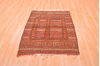 Kilim Brown Square Hand Knotted 37 X 45  Area Rug 100-76440 Thumb 3