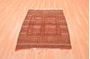 Kilim Brown Square Hand Knotted 37 X 45 Area Rug 100-76440 Thumb 3