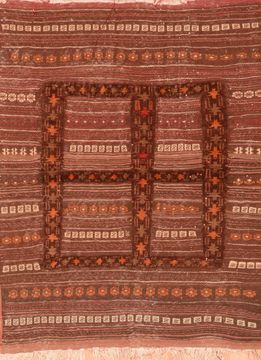Kilim Brown Square Hand Knotted 3'7" X 4'5"  Area Rug 100-76440