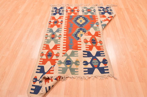 Kilim Red Hand Knotted 310 X 51 Area Rug 100-76441 Image 5