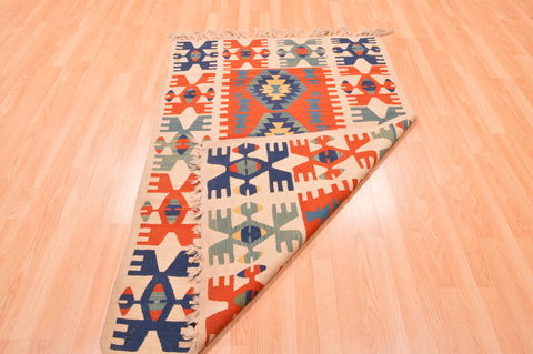 Kilim Red Hand Knotted 310 X 51 Area Rug 100-76441 Image 6