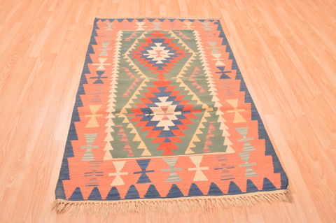 Kilim Green Hand Knotted 311 X 59 Area Rug 100-76442 Image 1