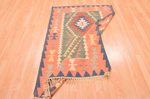 Kilim Green Hand Knotted 311 X 59 Area Rug 100-76442 Image 3