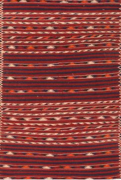 Afghan Kilim Red Rectangle 4x6 ft Wool Carpet 76443
