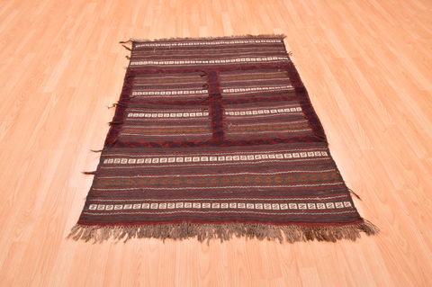 Kilim Brown Hand Knotted 37 X 53 Area Rug 100-76445 Image 3
