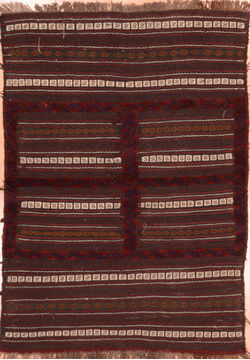 Afghan Kilim Brown Rectangle 3x5 ft Wool Carpet 76445