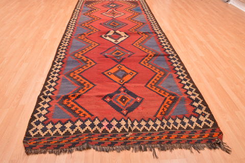 Kilim Red Runner Hand Knotted 51 X 136 Area Rug 100-76447 Image 3
