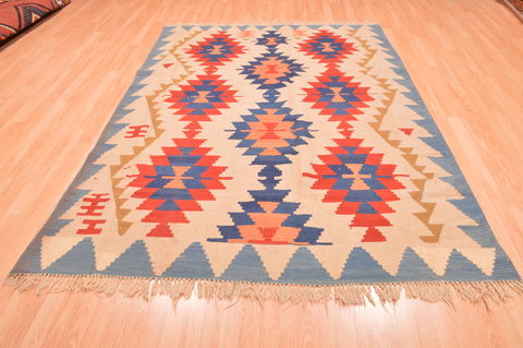 Kilim Blue Hand Knotted 51 X 83 Area Rug 100-76448 Image 4