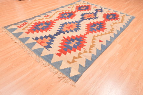 Kilim Blue Hand Knotted 51 X 83 Area Rug 100-76448 Image 5