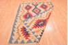 Kilim Blue Hand Knotted 51 X 83 Area Rug 100-76448 Thumb 2