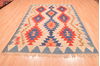 Kilim Blue Hand Knotted 51 X 83 Area Rug 100-76448 Thumb 4