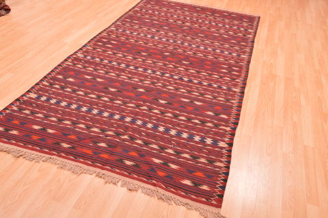 Kilim Red Runner Hand Knotted 410 X 98 Area Rug 100-76449 Image 4