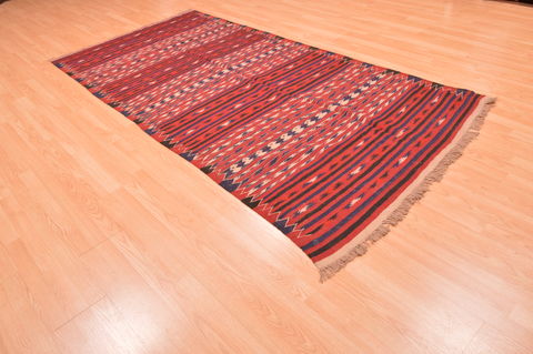 Kilim Red Runner Hand Knotted 45 X 91 Area Rug 100-76454 Image 3