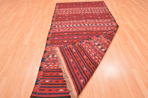 Kilim Red Runner Hand Knotted 45 X 91 Area Rug 100-76454 Image 5