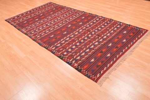 Kilim Red Hand Knotted 47 X 92 Area Rug 100-76456 Image 2
