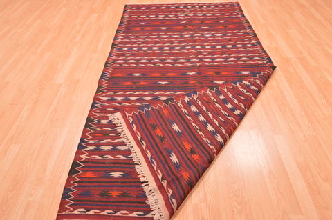 Kilim Red Hand Knotted 47 X 92 Area Rug 100-76456 Image 3
