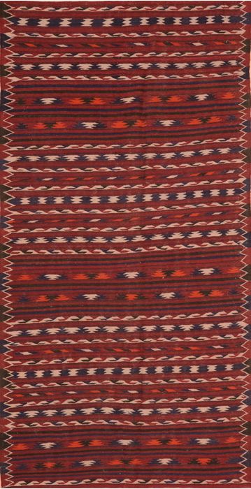 Kilim Red Hand Knotted 47 X 92 Area Rug 100-76456 Image 0