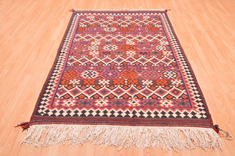 Kilim Red Hand Knotted 47 X 68 Area Rug 100-76458 Image 2