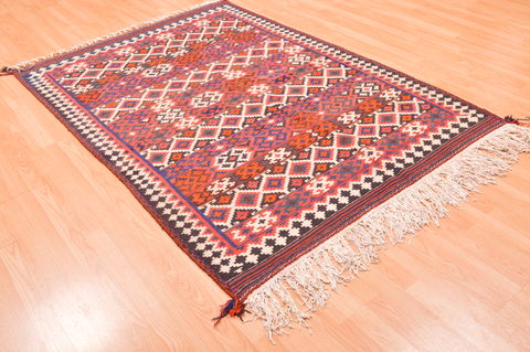 Kilim Red Hand Knotted 47 X 68 Area Rug 100-76458 Image 3
