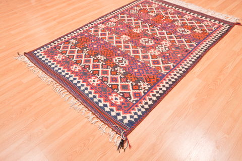 Kilim Red Hand Knotted 47 X 68 Area Rug 100-76458 Image 6