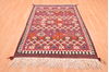 Kilim Red Hand Knotted 47 X 68 Area Rug 100-76458 Thumb 2