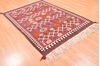 Kilim Red Hand Knotted 47 X 68 Area Rug 100-76458 Thumb 3
