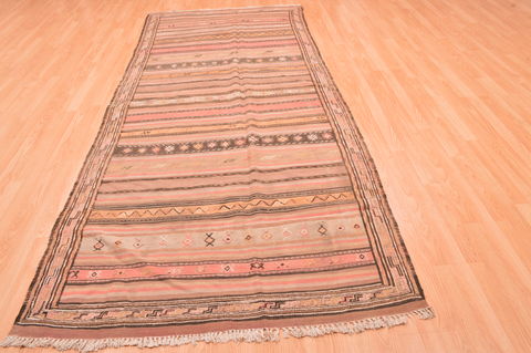 Kilim Brown Runner Hand Knotted 45 X 106 Area Rug 100-76459 Image 3