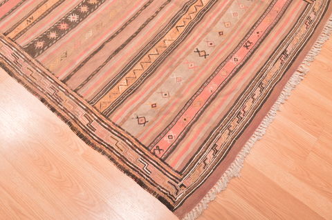 Kilim Brown Runner Hand Knotted 45 X 106 Area Rug 100-76459 Image 4