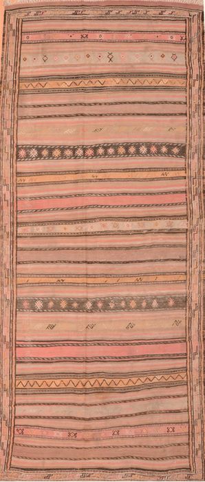 Kilim Brown Runner Hand Knotted 45 X 106 Area Rug 100-76459 Image 0