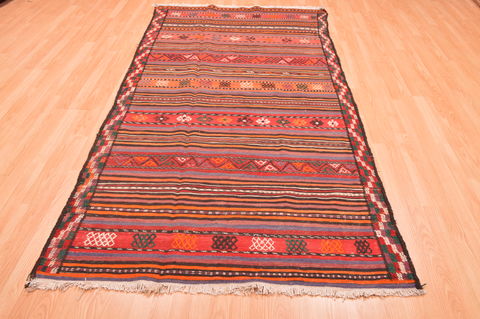 Kilim Red Runner Hand Knotted 45 X 89 Area Rug 100-76460 Image 1