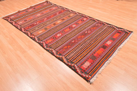 Kilim Red Runner Hand Knotted 45 X 89 Area Rug 100-76460 Image 2