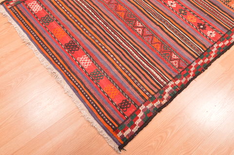 Kilim Red Runner Hand Knotted 45 X 89 Area Rug 100-76460 Image 3