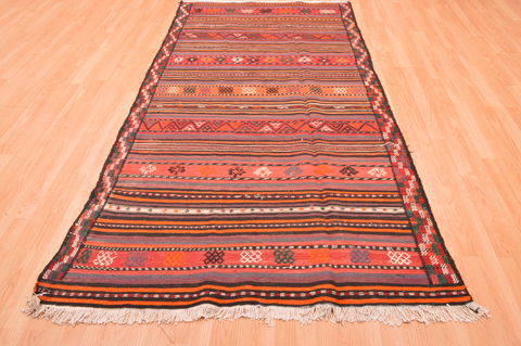 Kilim Red Runner Hand Knotted 45 X 89 Area Rug 100-76460 Image 4