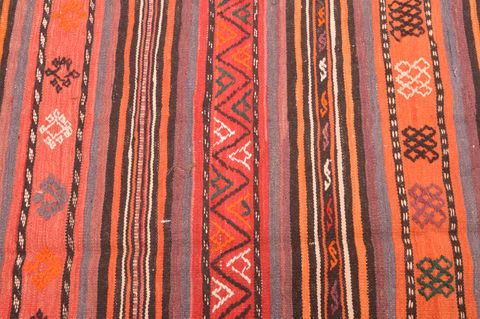 Kilim Red Runner Hand Knotted 45 X 89 Area Rug 100-76460 Image 6