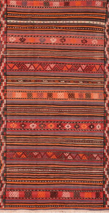 Kilim Red Runner Hand Knotted 45 X 89 Area Rug 100-76460 Image 0