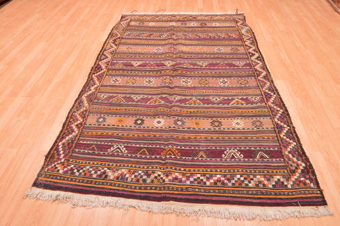 Kilim Brown Hand Knotted 411 X 78 Area Rug 100-76466 Image 1