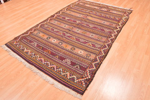 Kilim Brown Hand Knotted 411 X 78 Area Rug 100-76466 Image 2