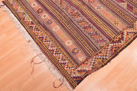 Kilim Brown Hand Knotted 411 X 78 Area Rug 100-76466 Image 5