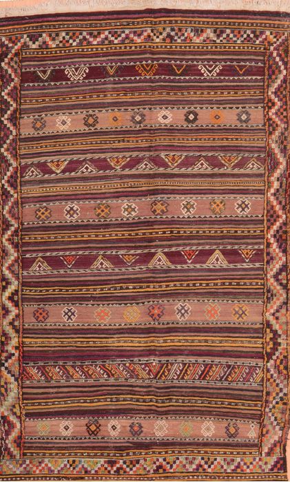 Kilim Brown Hand Knotted 411 X 78 Area Rug 100-76466 Image 0
