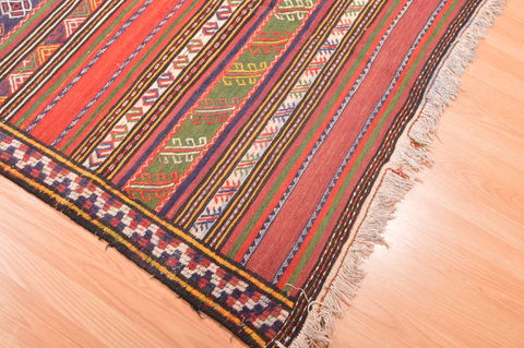 Kilim Green Runner Hand Knotted 50 X 107 Area Rug 100-76467 Image 1