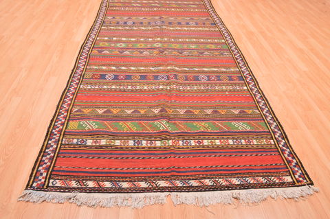 Kilim Green Runner Hand Knotted 50 X 107 Area Rug 100-76467 Image 2