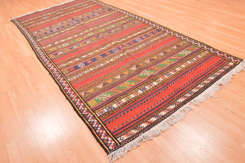 Kilim Green Runner Hand Knotted 50 X 107 Area Rug 100-76467 Image 3