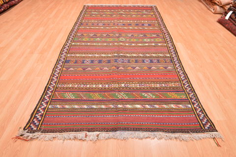 Kilim Green Runner Hand Knotted 50 X 107 Area Rug 100-76467 Image 6